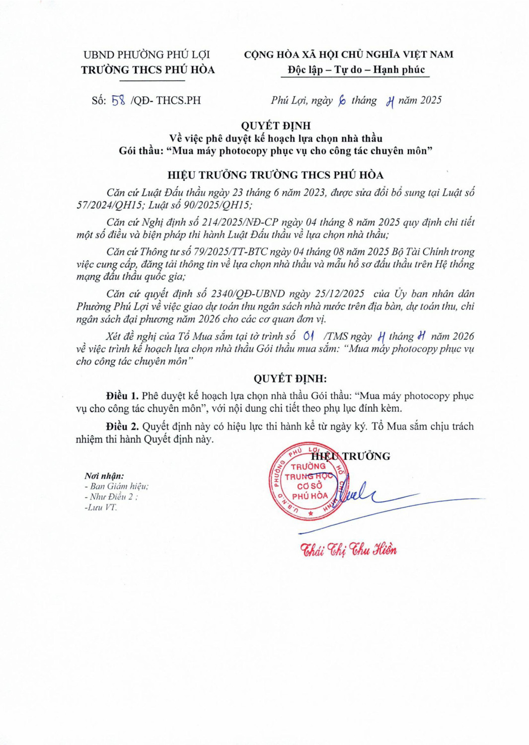 KH lựa chọn nhà thầu Mua máy photo 0001 hình ảnh 0