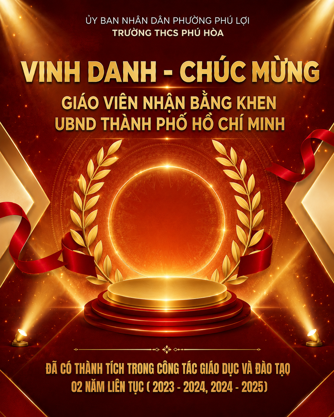 TỰ HÀO TRƯỜNG THCS PHÚ HOÀ:  CHÚC MỪNG 06 THẦY CÔ ĐƯỢC NHẬN BẰNG KHEN CỦA CHỦ TỊCH UBND THÀNH PHỐ HỒ CHÍ MINH