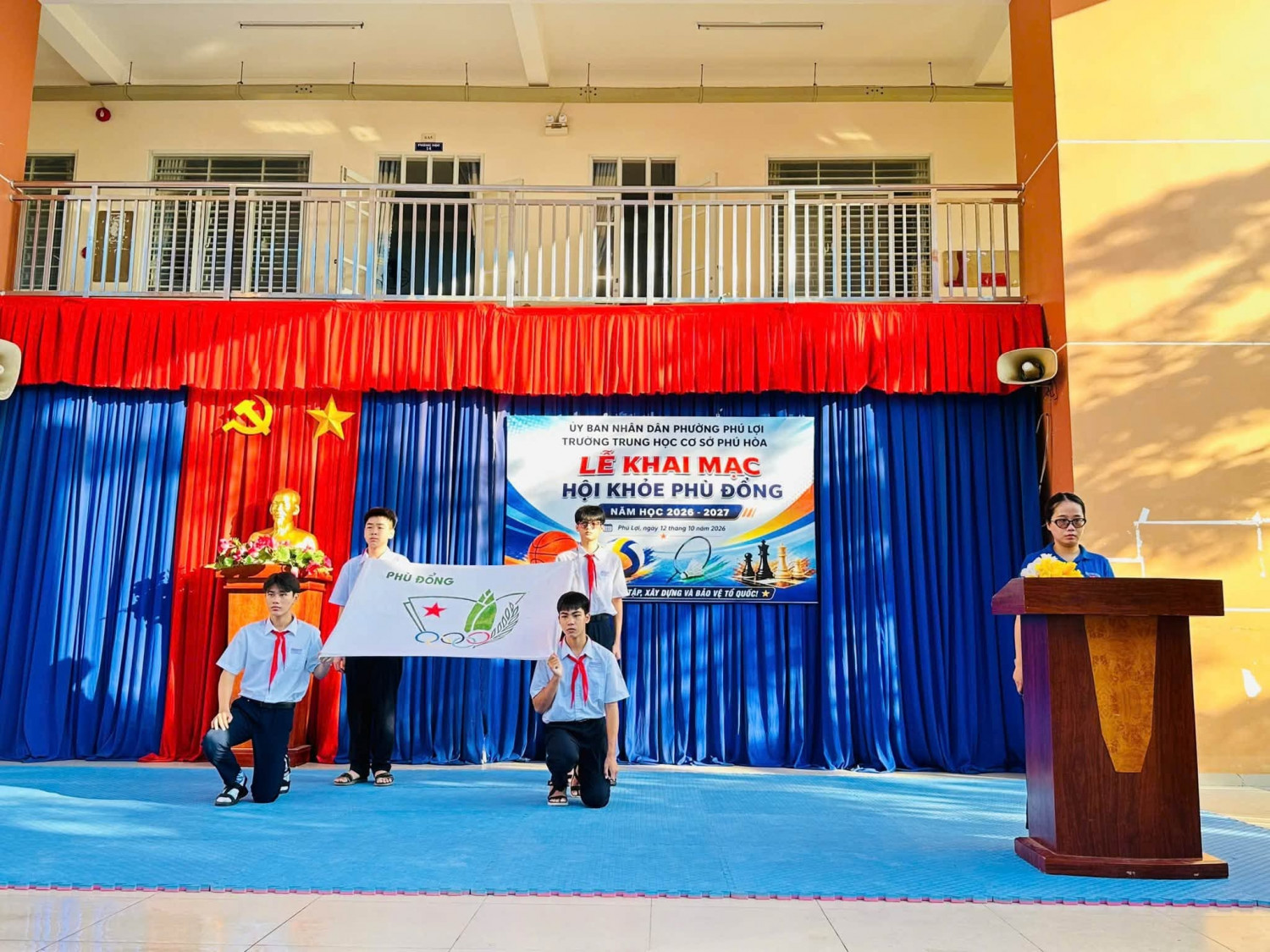 TRƯỜNG THCS PHÚ HOÀ TỔ CHỨC KHAI MẠC HỘI KHỎE PHÙ ĐỔNG NĂM HỌC 2026 – 2027
